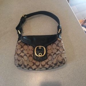 Coach Signature Shoulder Bag with Buckle
